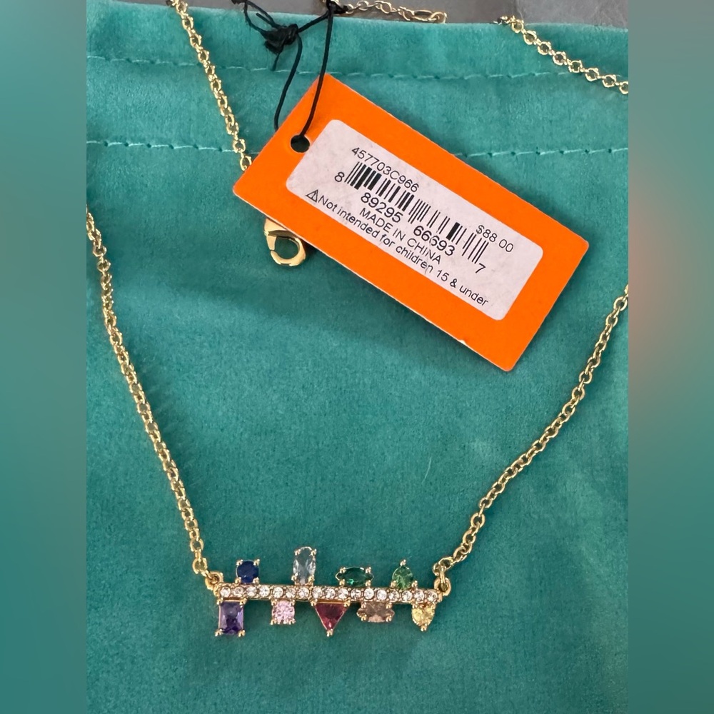Kurt Geiger Crystal Bar Necklace - Picture 5 of 6